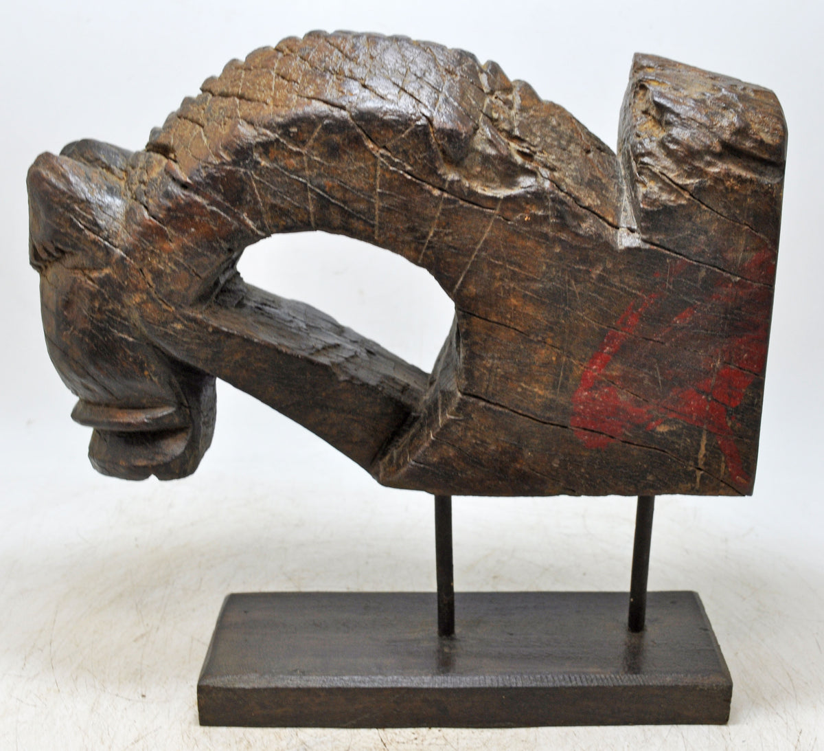 Antique Wooden Horse Head Bust Figurine Original Old Fine Hand Carved