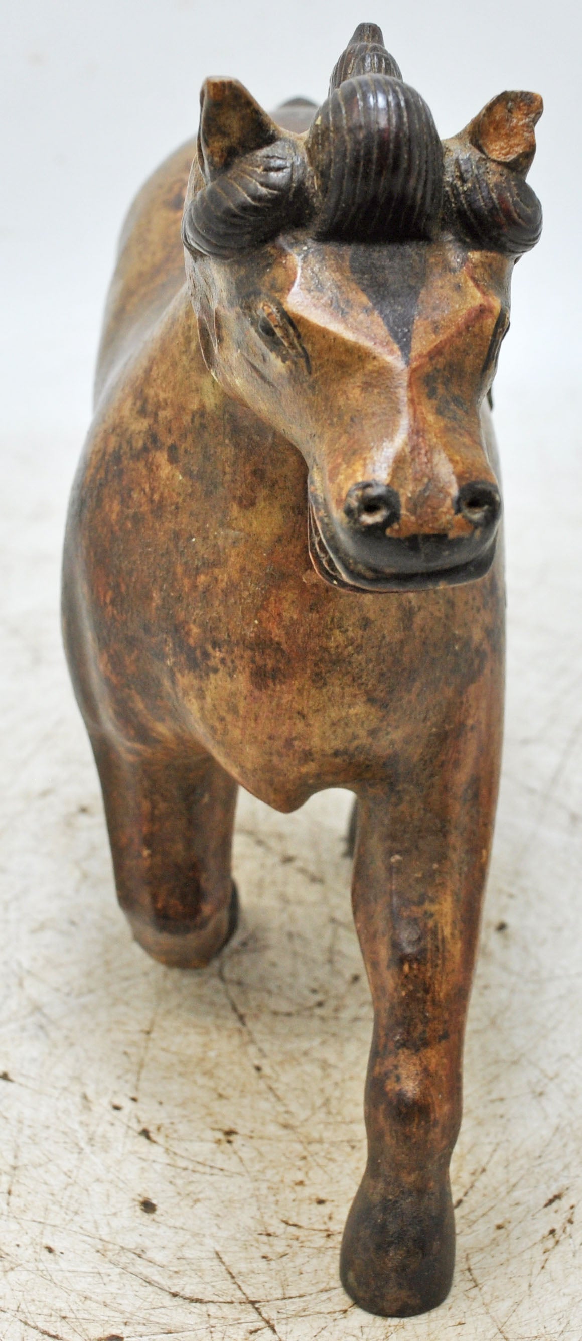 Vintage Wooden Running Horse Figurine Original Old Fine Hand Carved