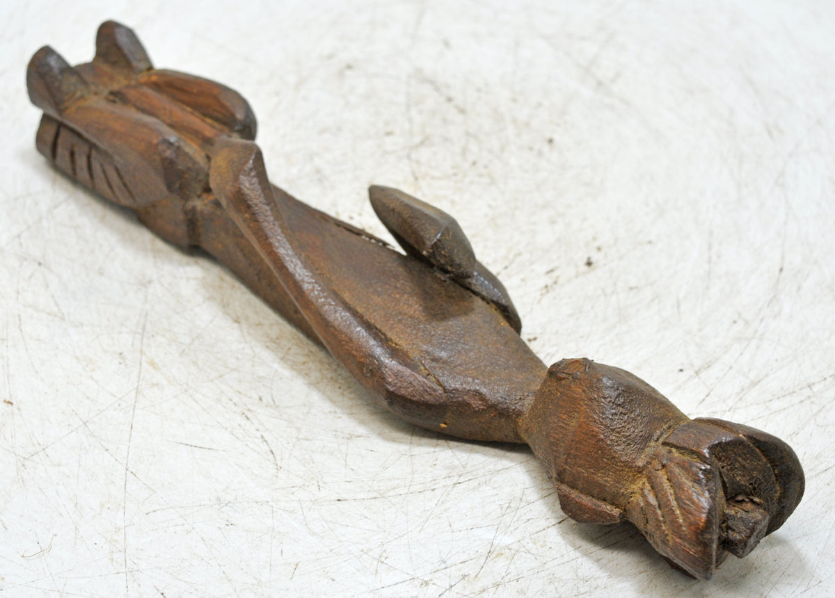 Vintage Wooden Musician Figurine Original Old Hand Carved