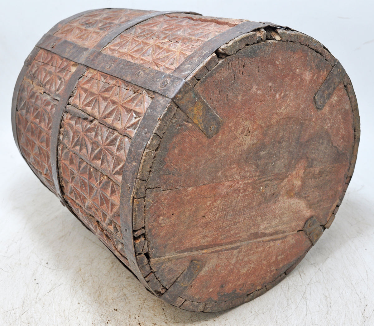 Vintage Wooden Grain Measurement Mana Pot Original Old Fine Hand Carved