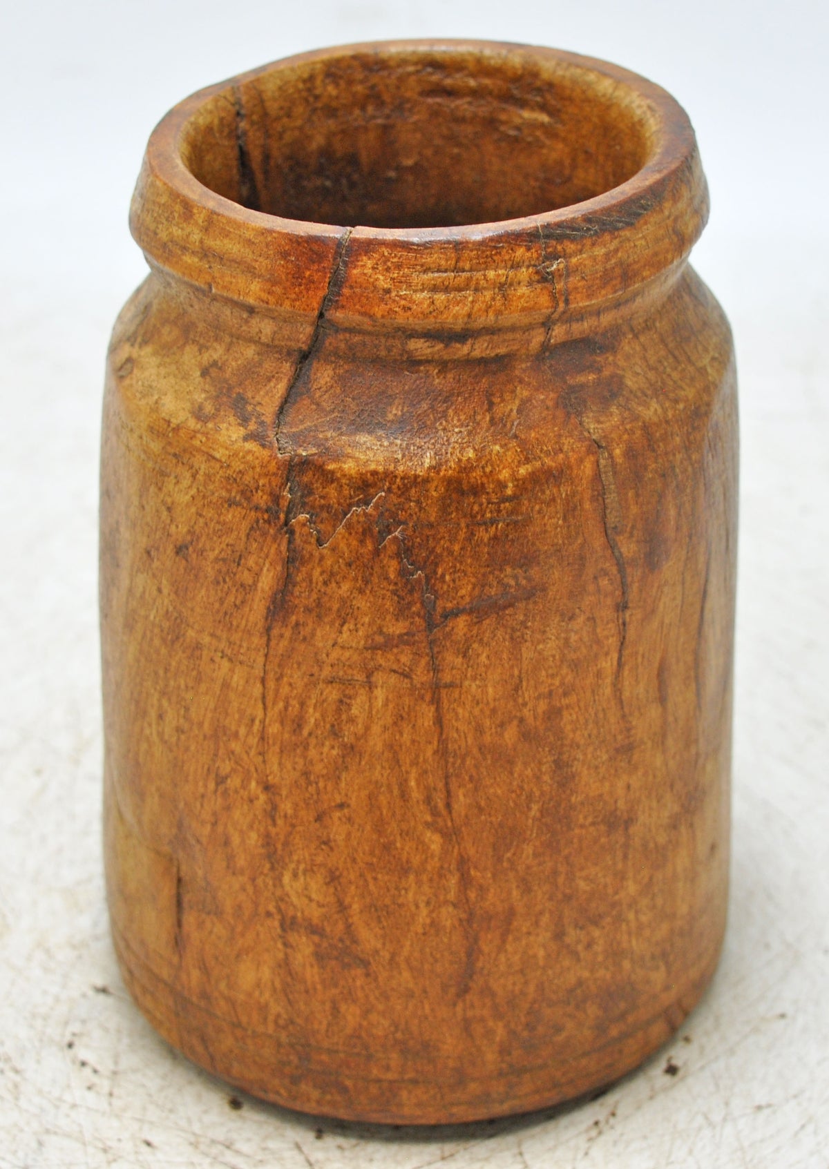 Antique Wooden Grain Measurement Paili Pot Original Old Hand Carved