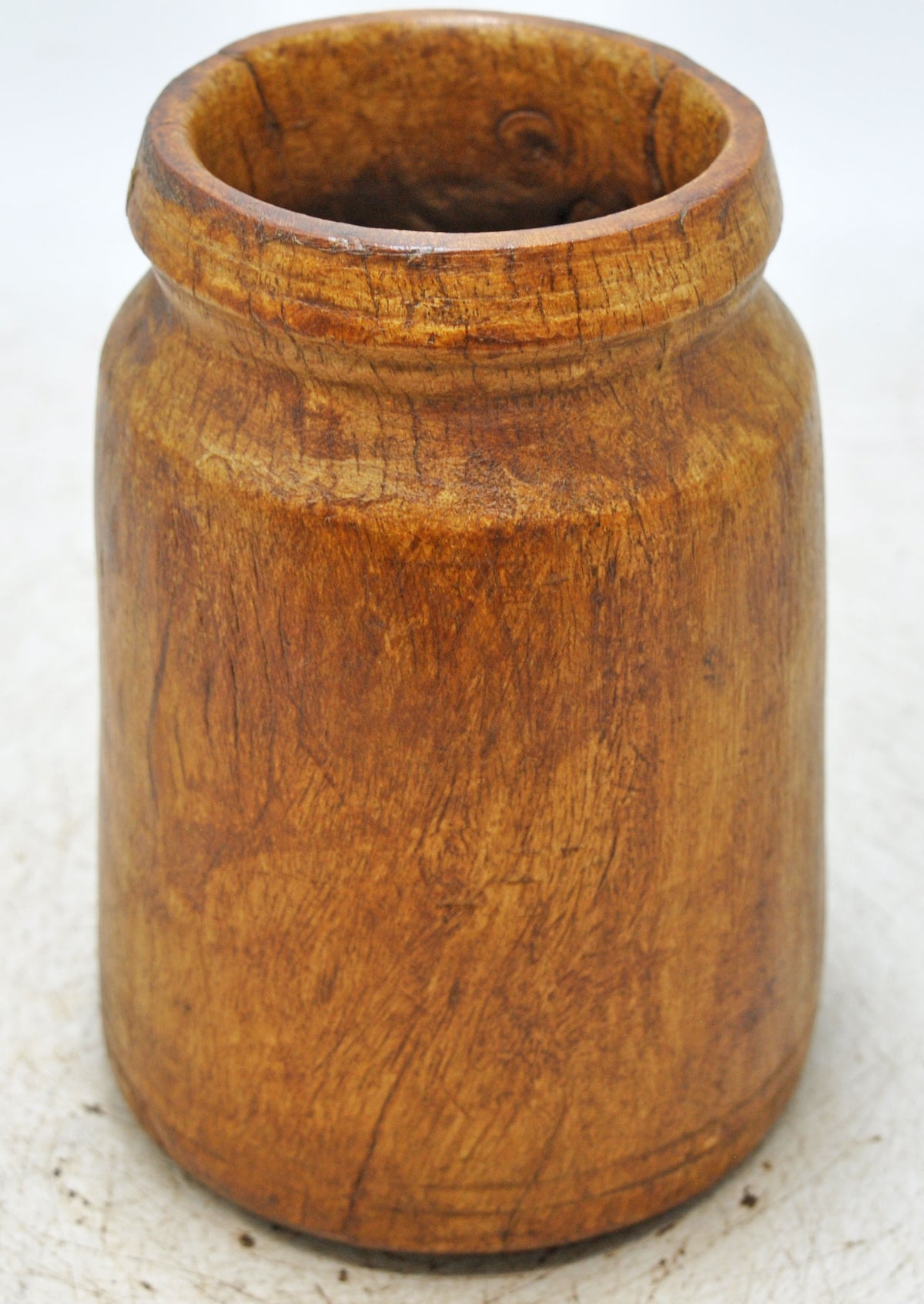 Antique Wooden Grain Measurement Paili Pot Original Old Hand Carved