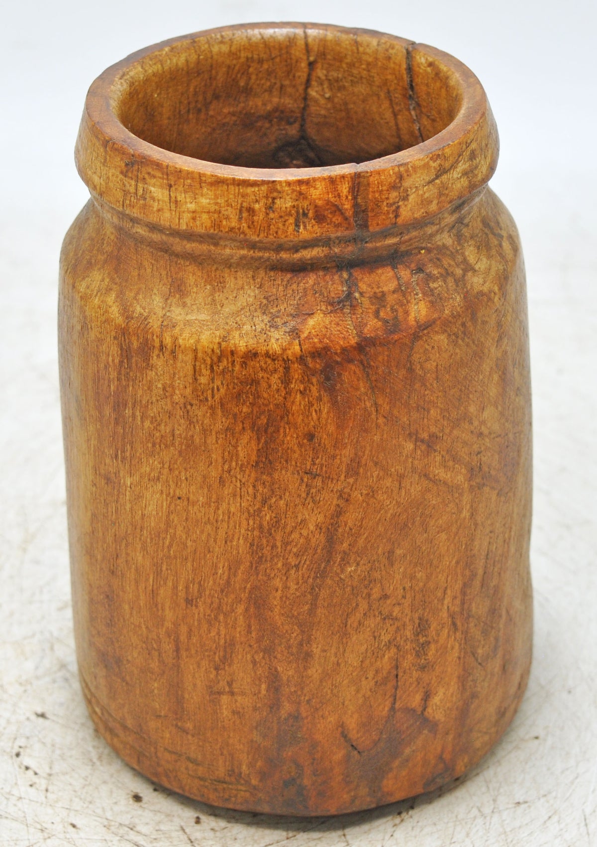 Antique Wooden Grain Measurement Paili Pot Original Old Hand Carved