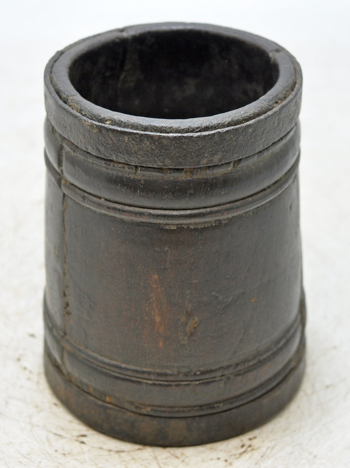 Antique Wooden Grain Measurement Paili Pot Original Old Hand Carved