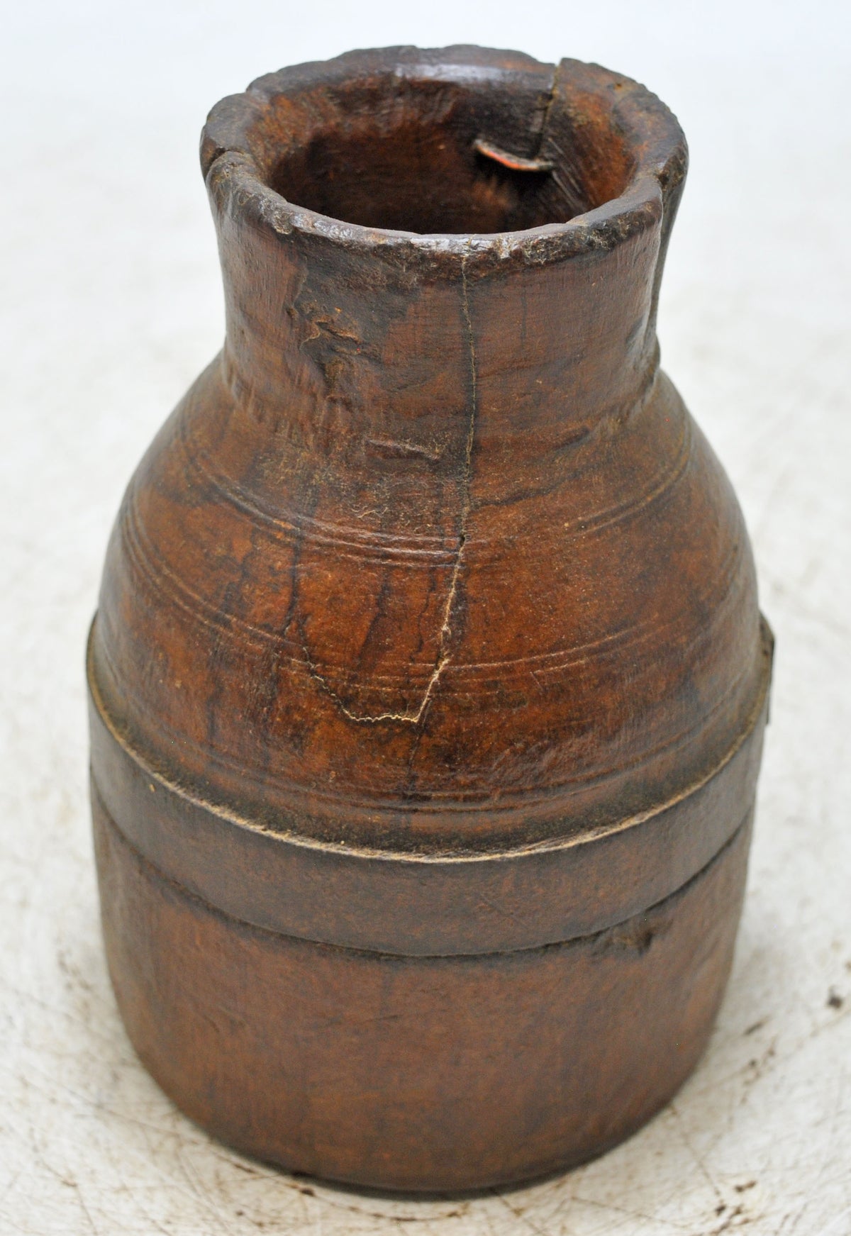 Antique Wooden Grain Measurement Paili Pot Original Old Hand Carved