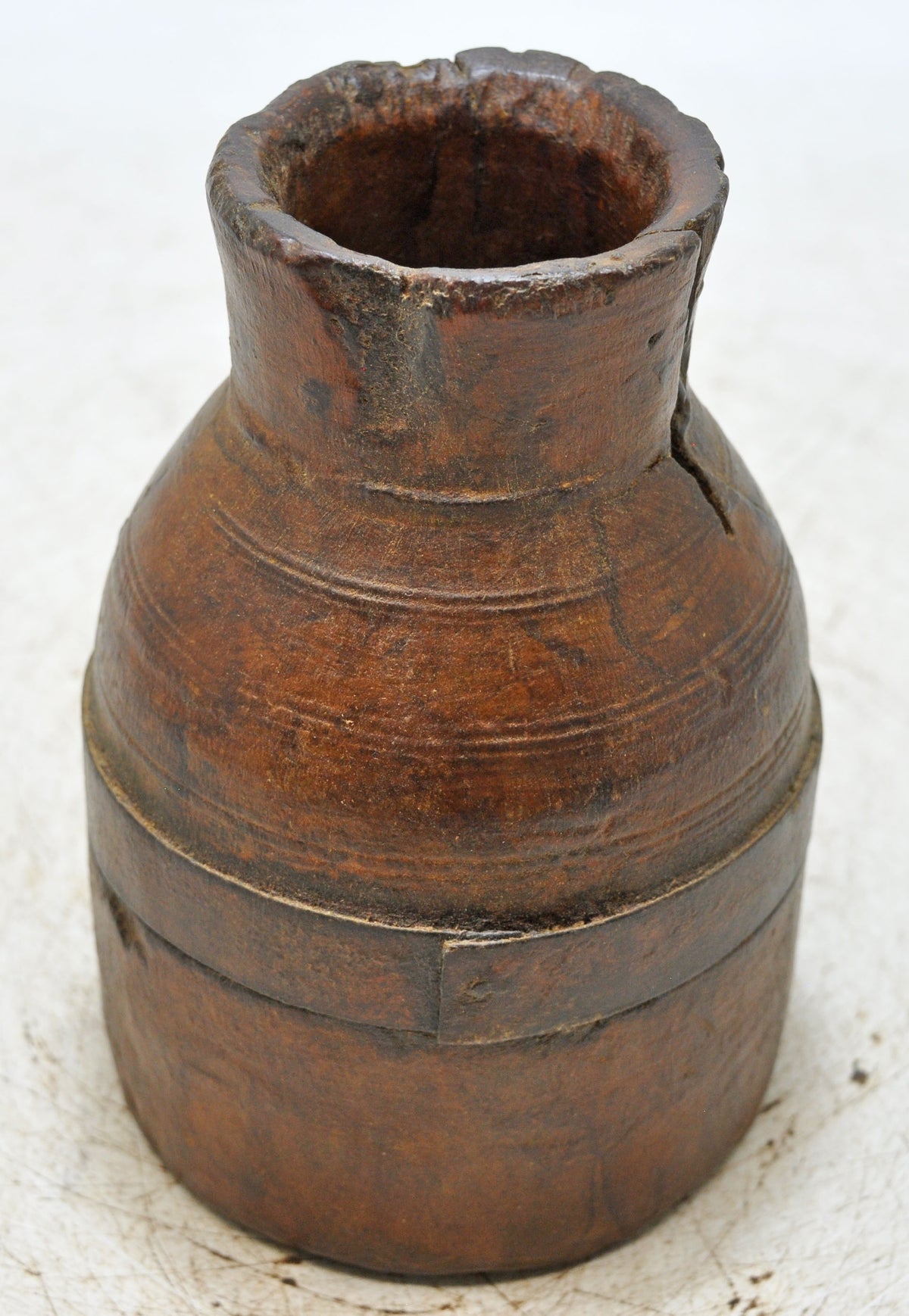 Antique Wooden Grain Measurement Paili Pot Original Old Hand Carved