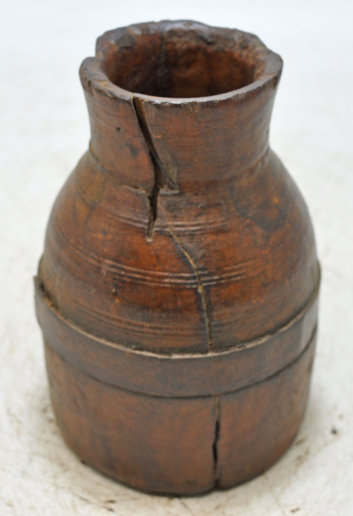 Antique Wooden Grain Measurement Paili Pot Original Old Hand Carved