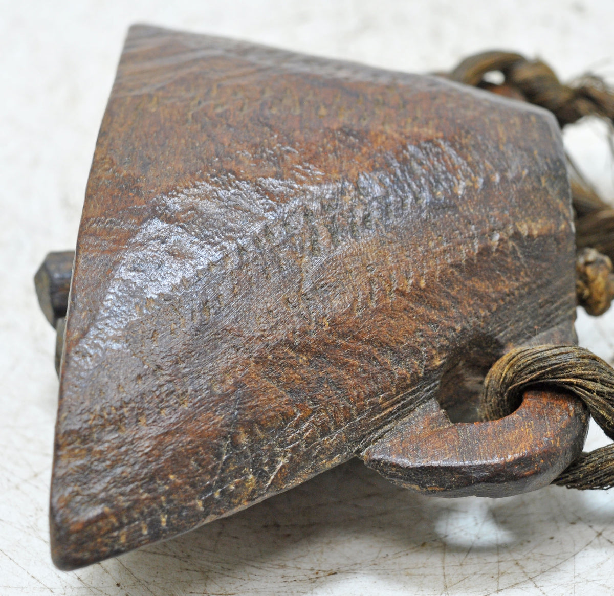 Antique Wooden Animals Cow Bell Original Old Hand Carved