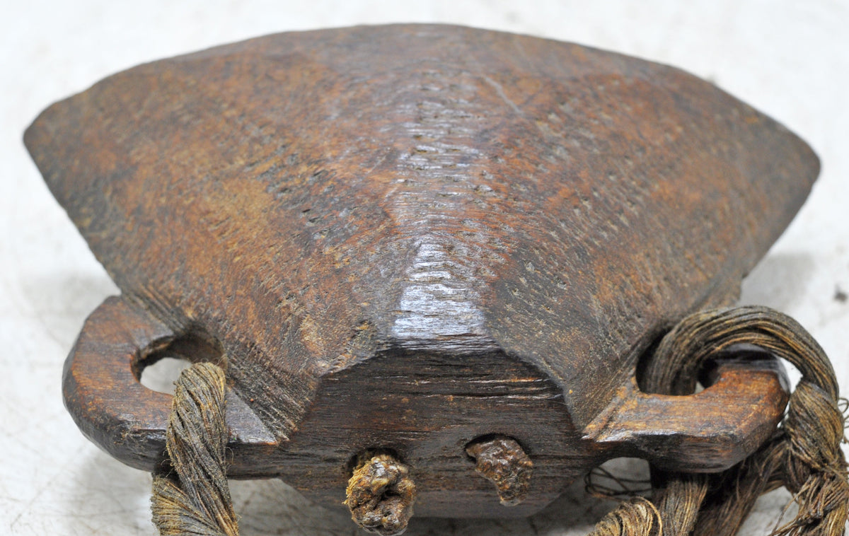 Antique Wooden Animals Cow Bell Original Old Hand Carved