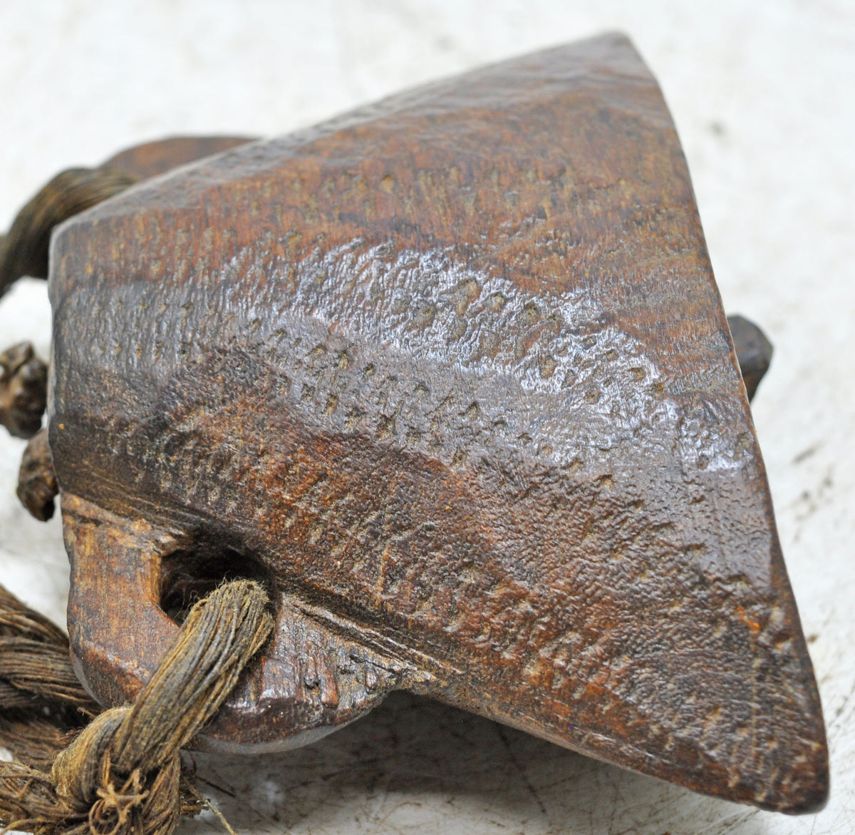 Antique Wooden Animals Cow Bell Original Old Hand Carved