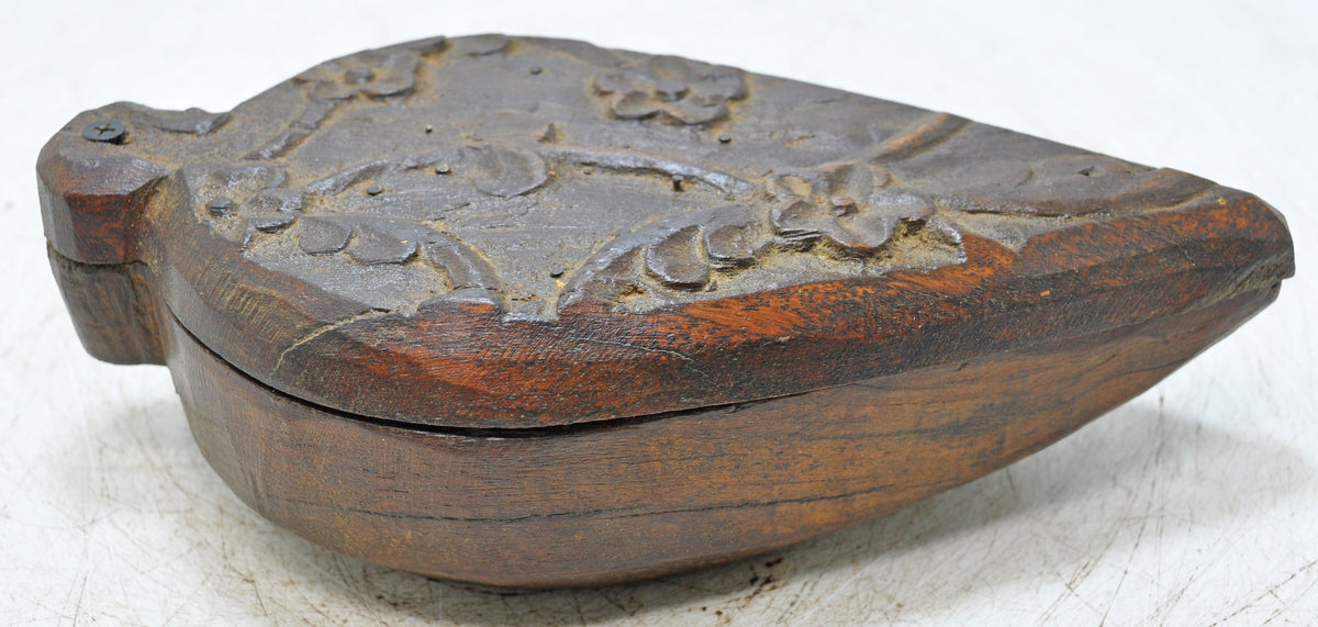 Antique Wooden Kum Kum Powder Tika Box Original Old Hand Carved