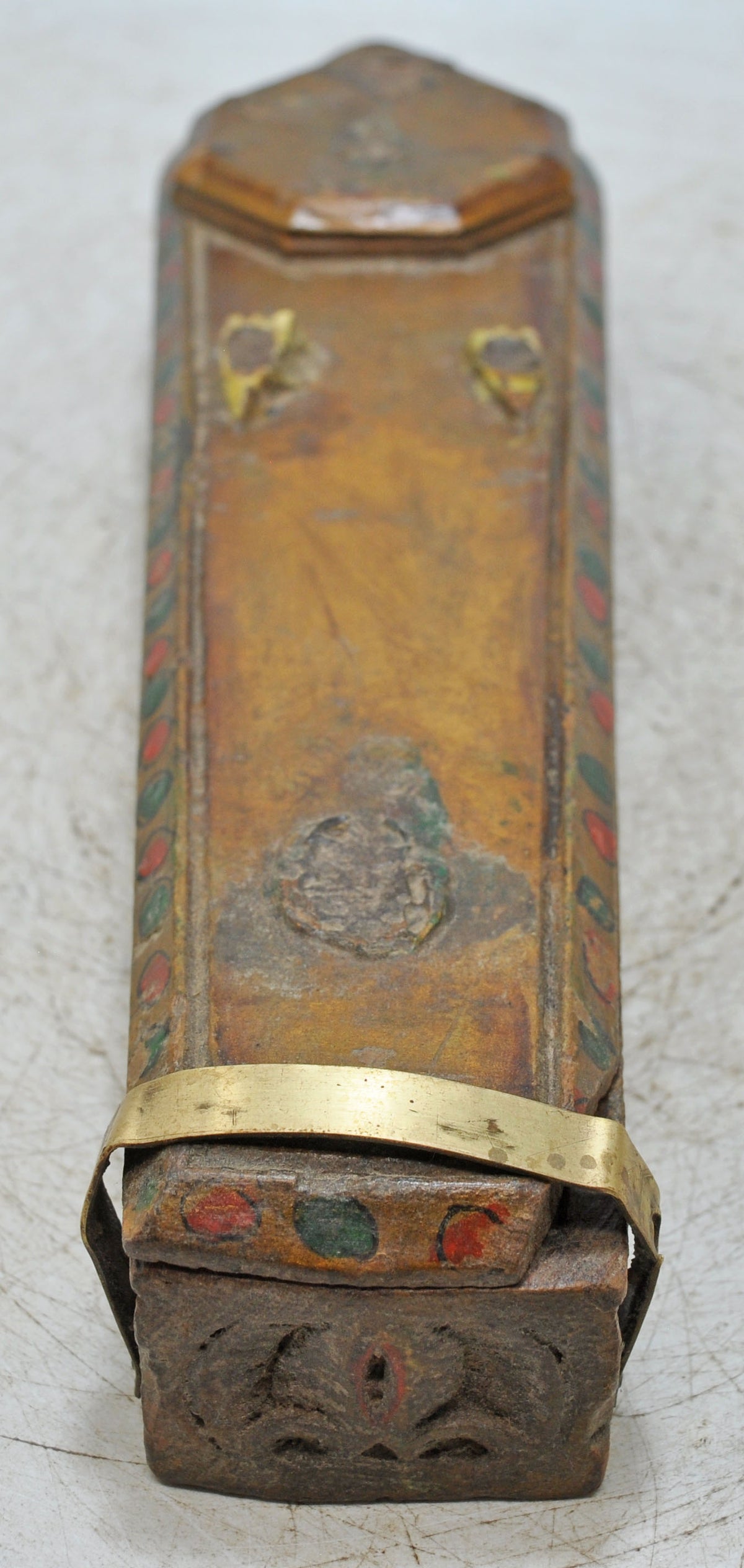 Antique Wooden Kum Kum Powder Tika Box Original Old Hand Carved