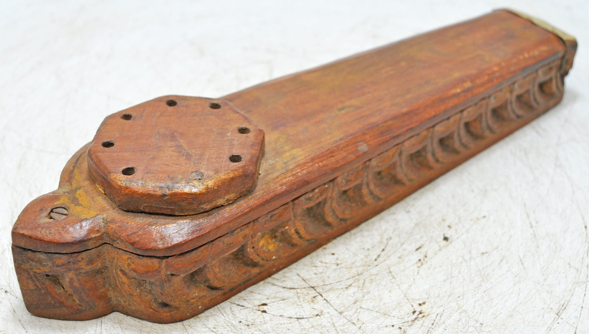 Antique Wooden Kum Kum Powder Tika Box Original Old Hand Carved