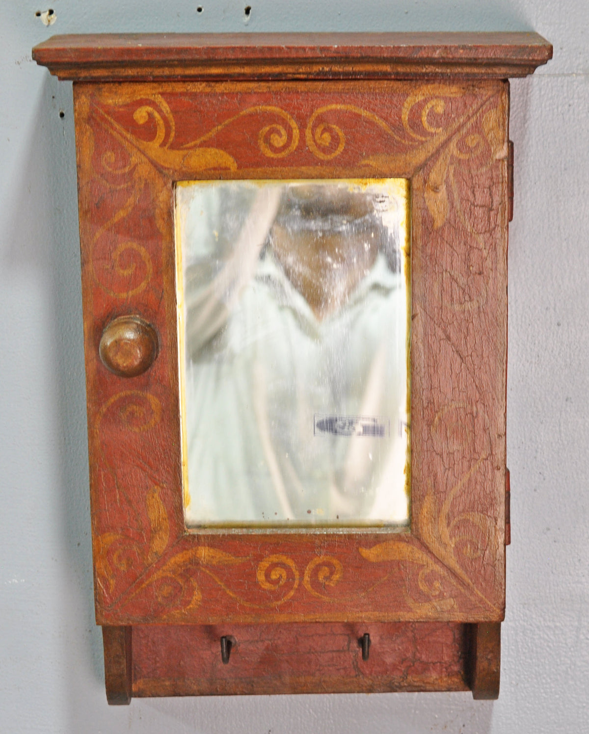 Vintage Wooden Wall Hanging Bathroom Cabient Original Old Hand Crafted