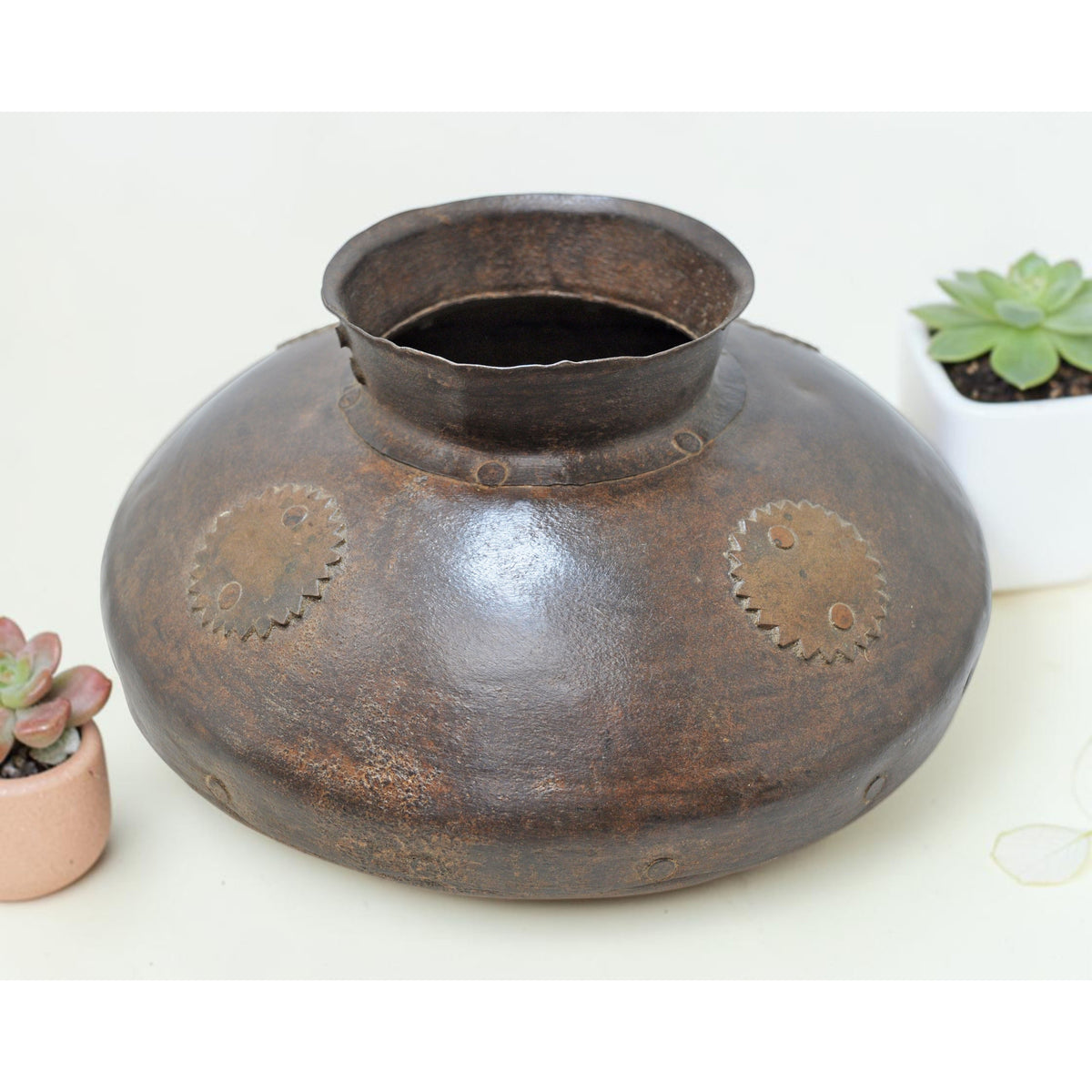 Antique Iron Water Oil Pot Original Old Hand Crafted