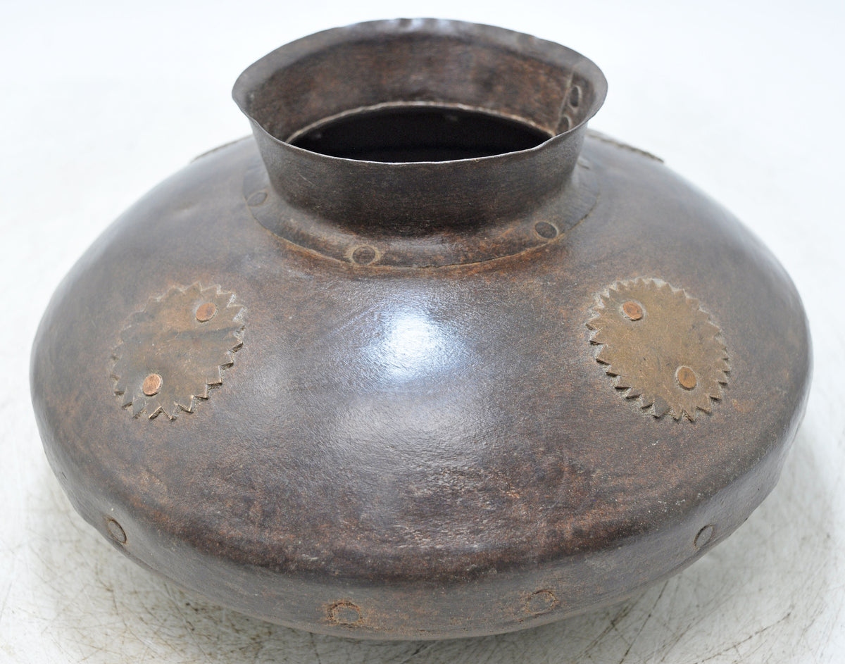 Antique Iron Water Oil Pot Original Old Hand Crafted