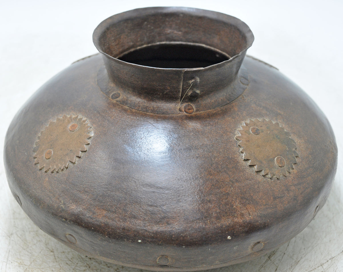 Antique Iron Water Oil Pot Original Old Hand Crafted