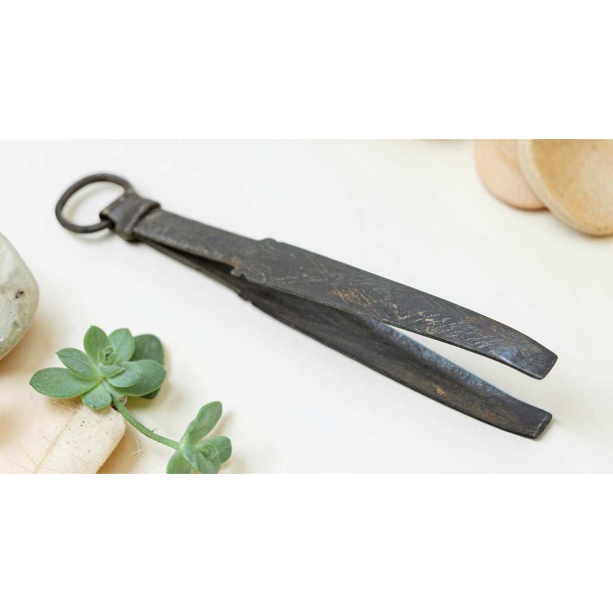 Antique Iron Small Jewelsmiths Tongs Tweezers Original Old Hand Crafted
