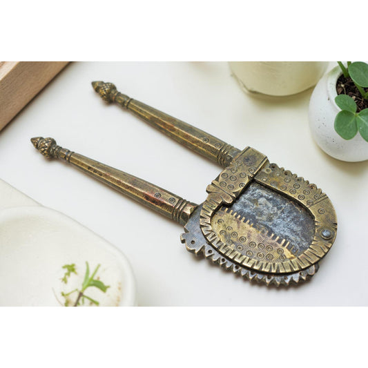 Antique Brass Betel Nut Cutter Sarota Original Old Hand Crafted Fine Engraved