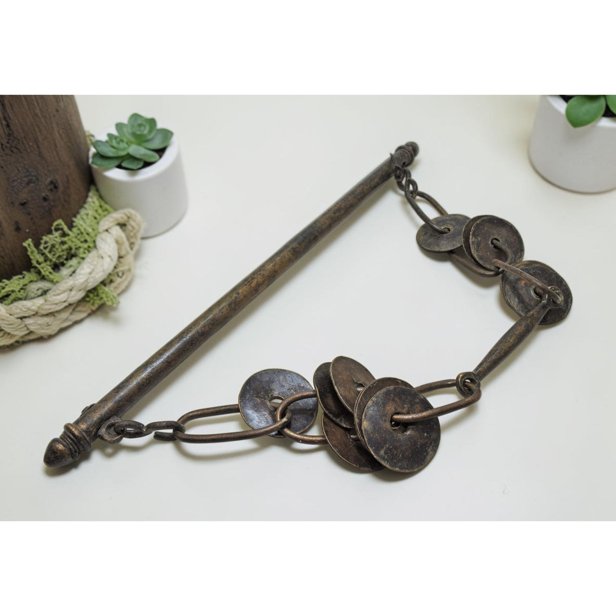 Antique Iron Wooden Musical Instrument Clamps Original Old Hand Crafted