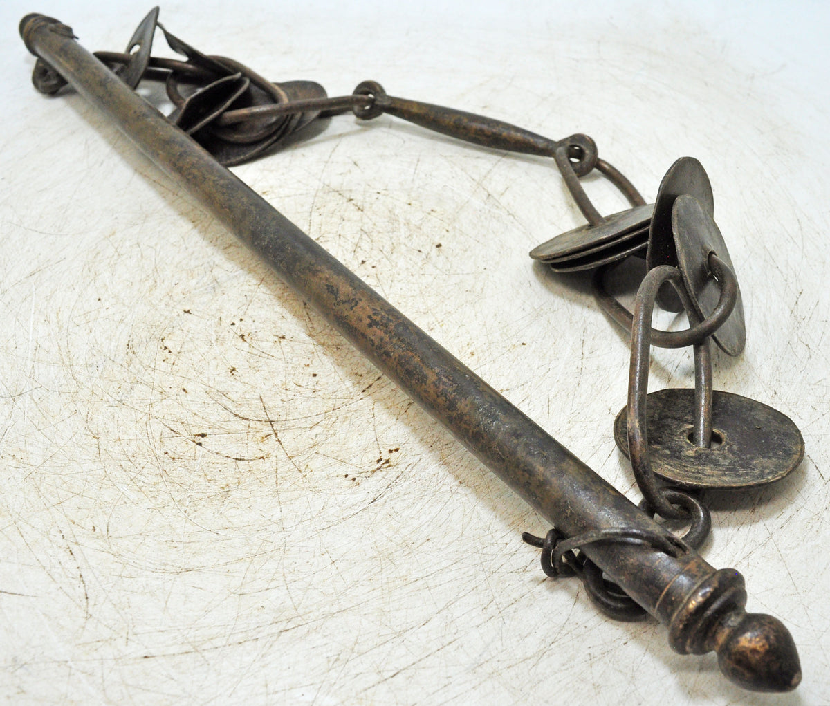 Antique Iron Wooden Musical Instrument Clamps Original Old Hand Crafted