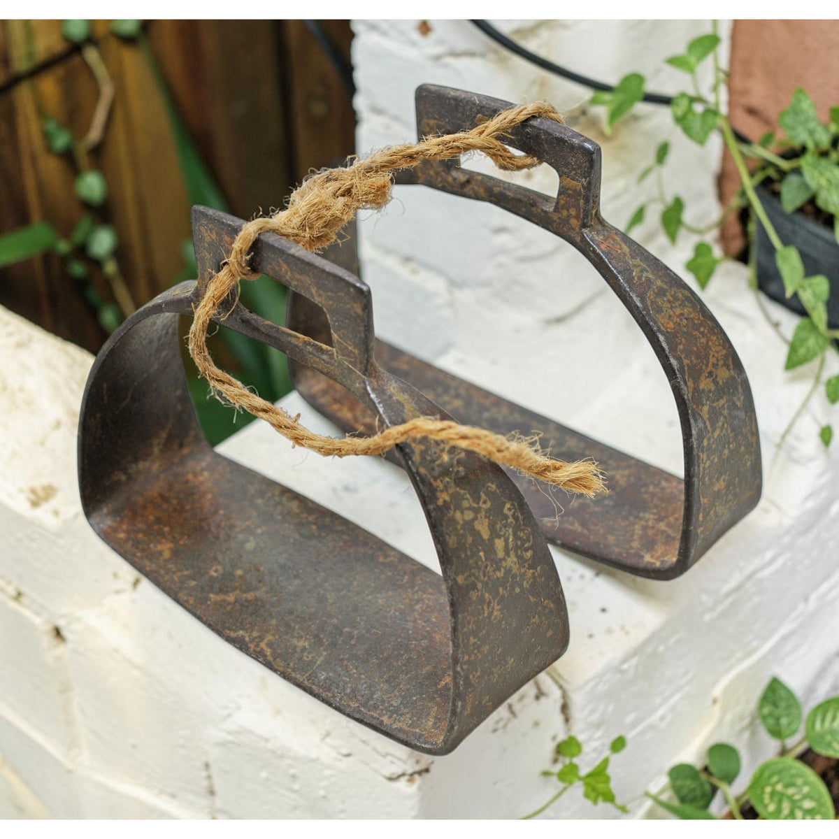 Antique Iron Horse Saddle Stirrups Original Old Hand Crafted
