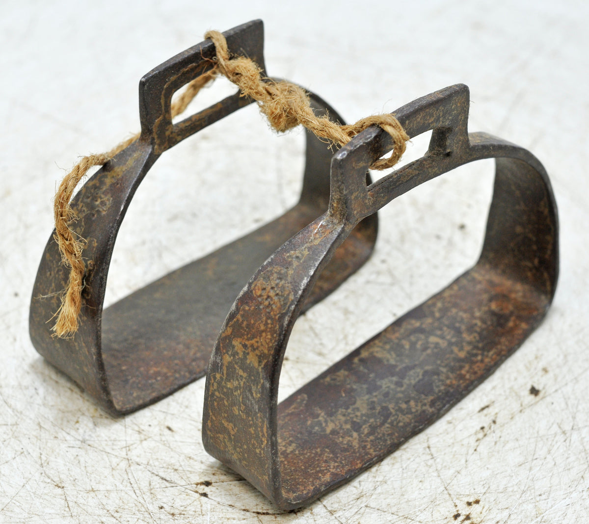 Antique Iron Horse Saddle Stirrups Original Old Hand Crafted