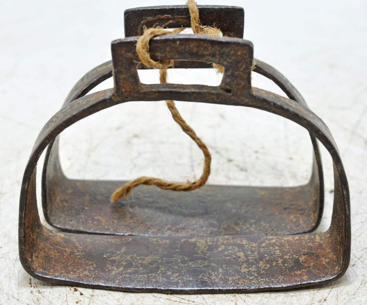 Antique Iron Horse Saddle Stirrups Original Old Hand Crafted