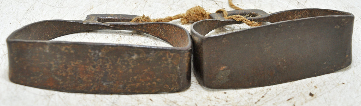 Antique Iron Horse Saddle Stirrups Original Old Hand Crafted