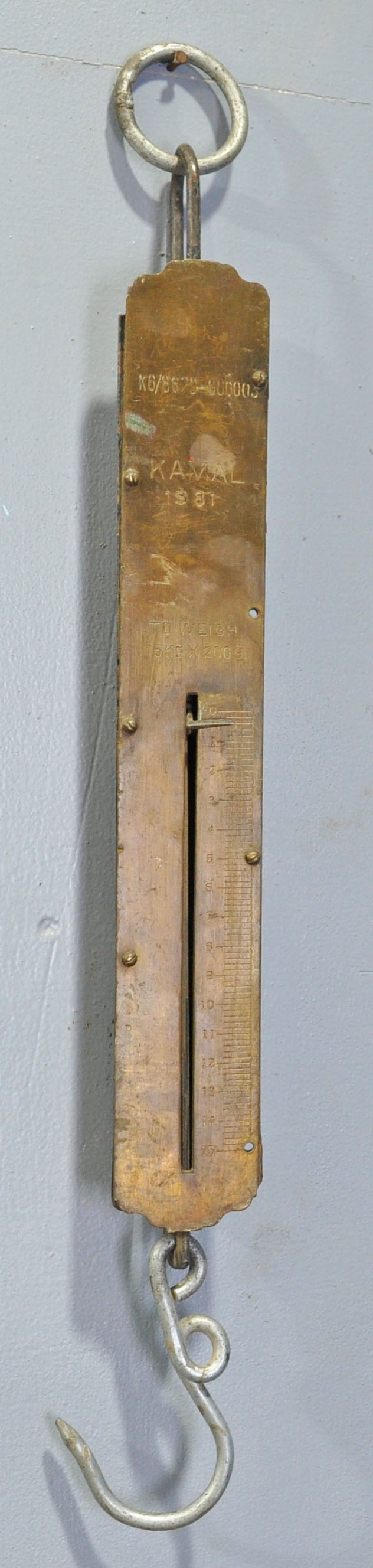 Antique Iron Brass Hanging Measuring Scale Original Old Hand Crafted