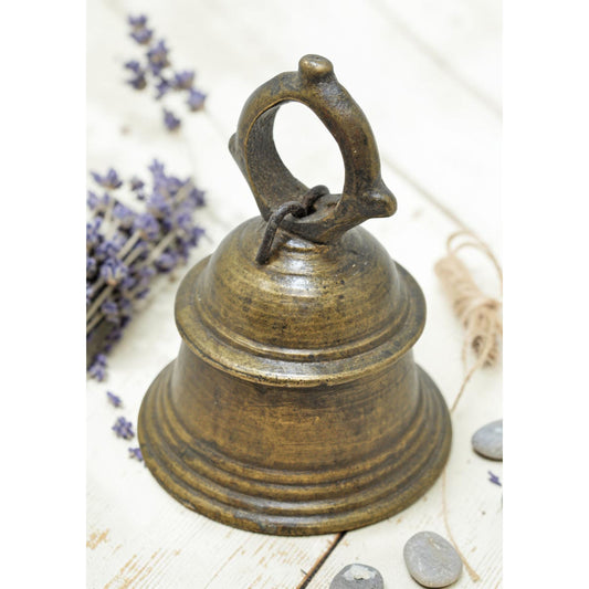 Antique Brass Hanging Temple Bell Original Old Hand Crafted Engraved