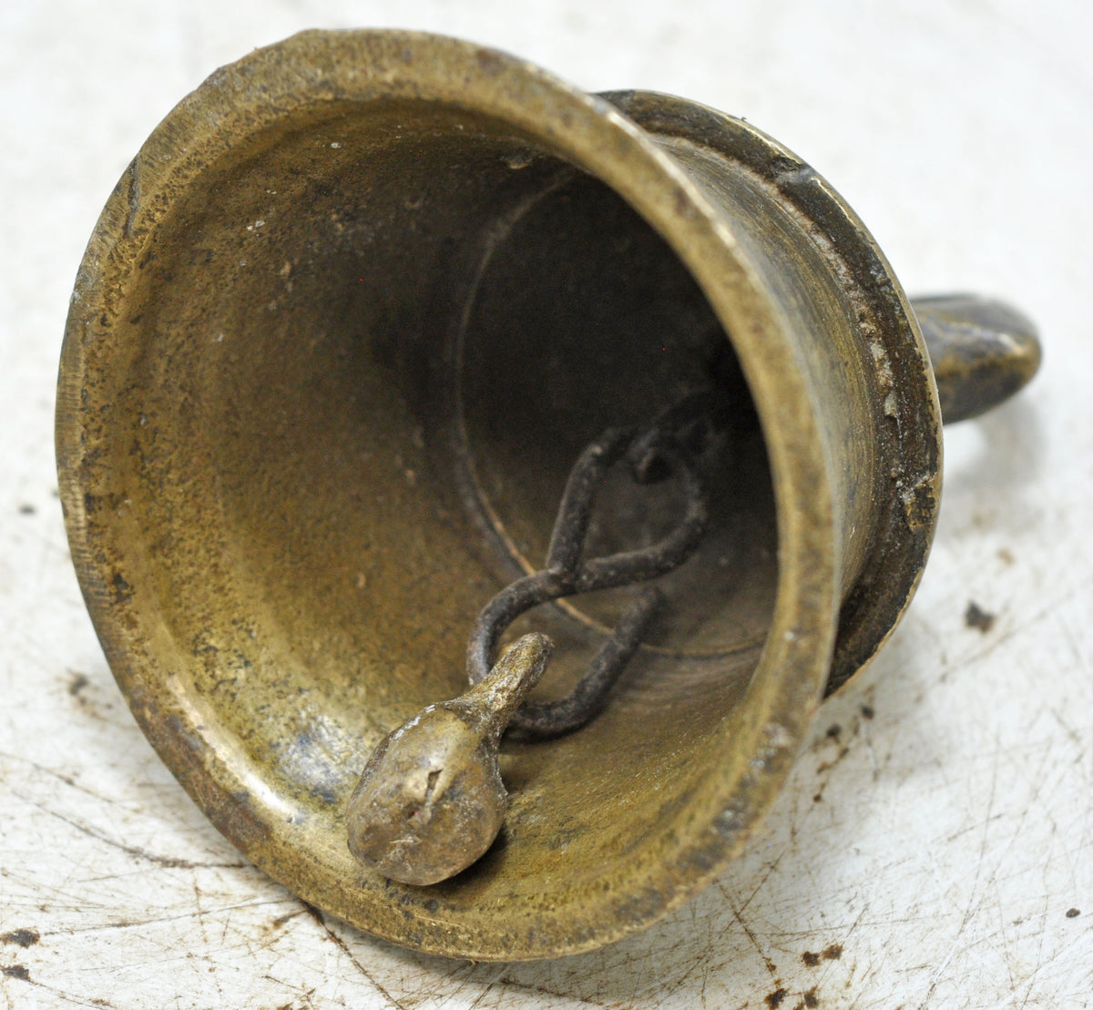 Antique Brass Hanging Temple Bell Original Old Hand Crafted Engraved
