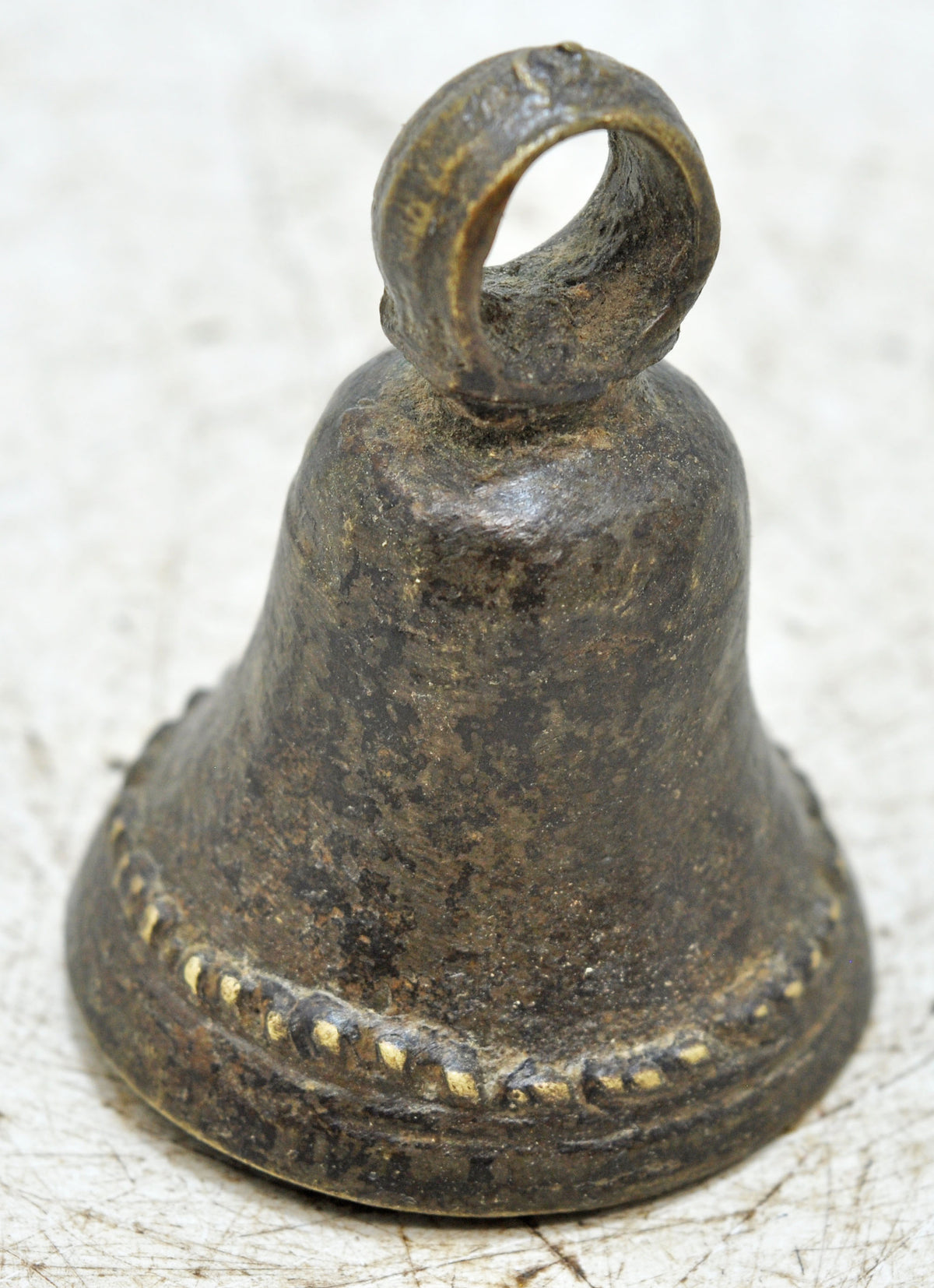 Antique Brass Hanging Temple Bell Original Old Hand Crafted Engraved