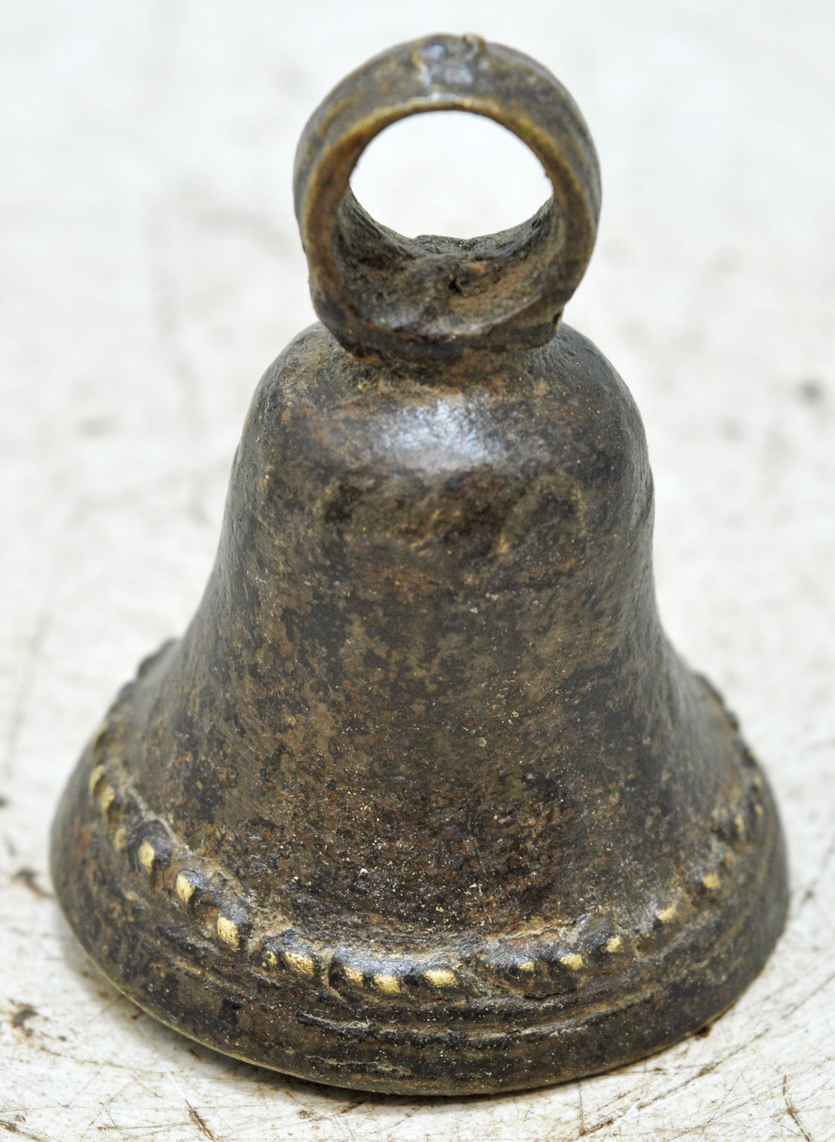 Antique Brass Hanging Temple Bell Original Old Hand Crafted Engraved