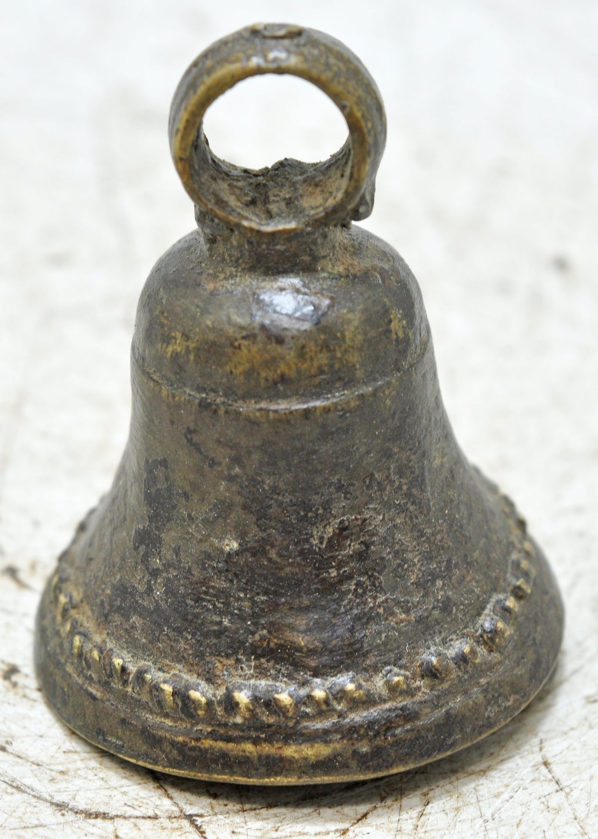 Antique Brass Hanging Temple Bell Original Old Hand Crafted Engraved