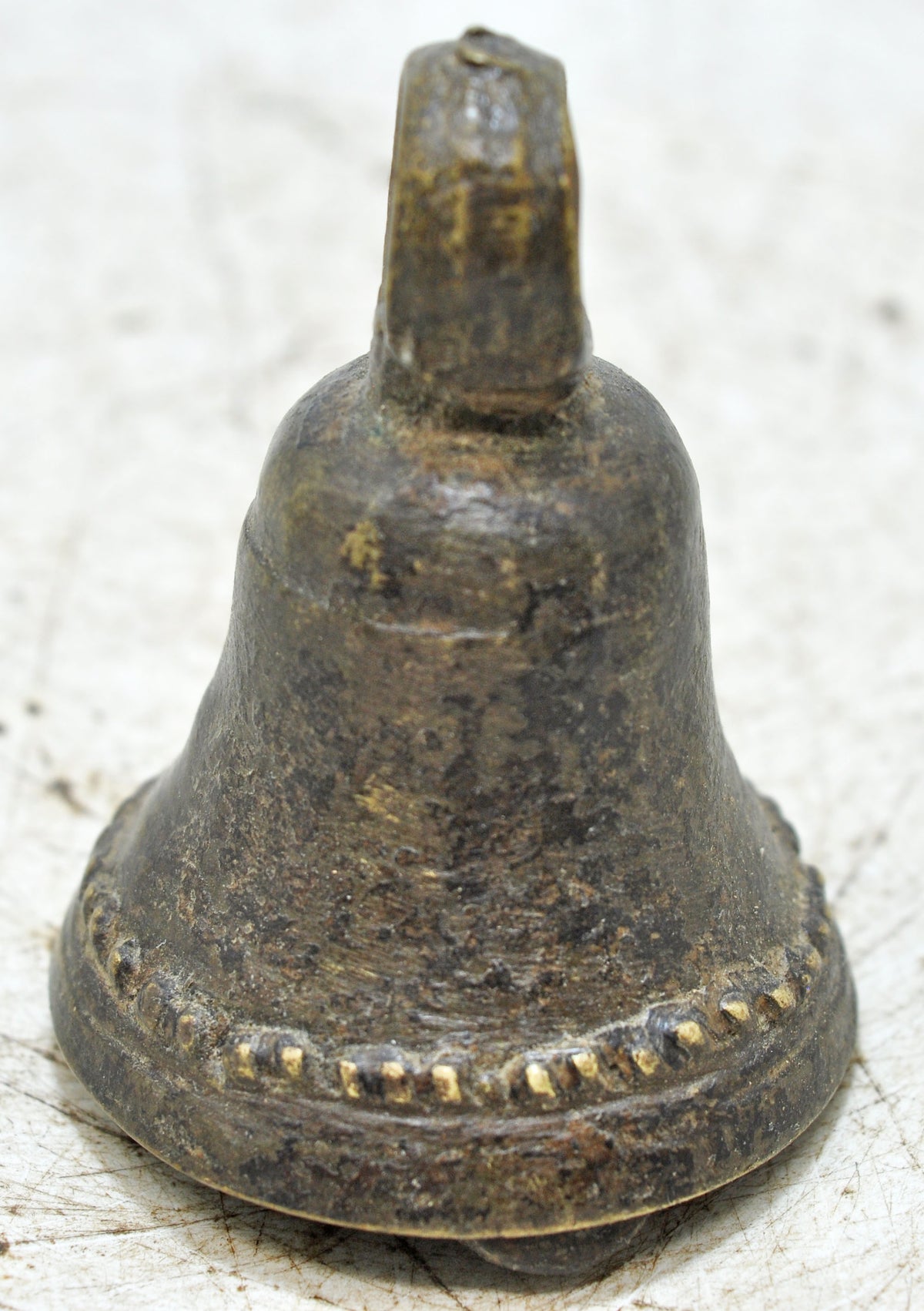 Antique Brass Hanging Temple Bell Original Old Hand Crafted Engraved
