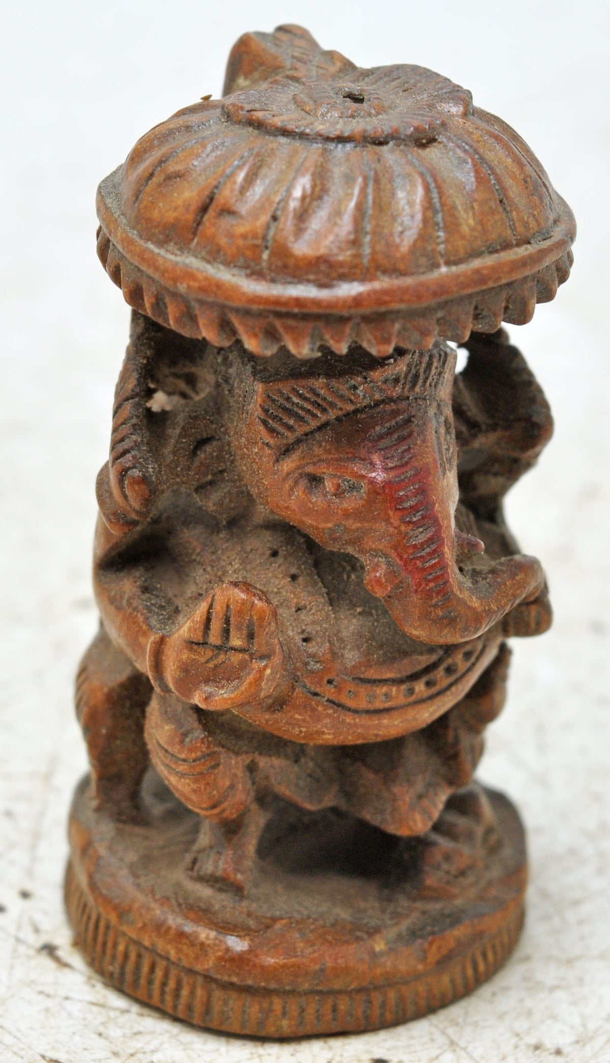 Antique Wooden God Ganesha Idol Figurine Original Old Fine Hand Carved