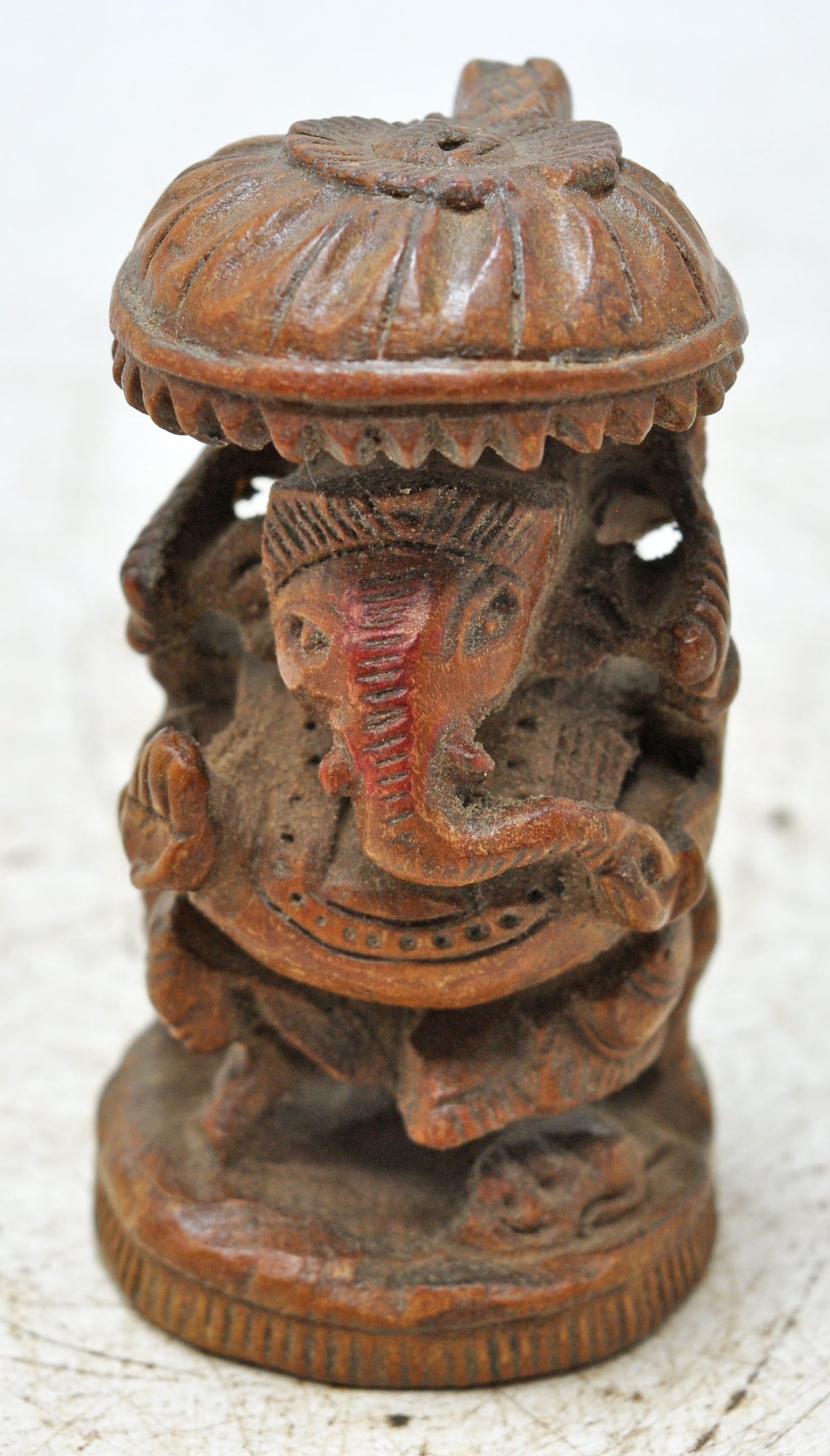 Antique Wooden God Ganesha Idol Figurine Original Old Fine Hand Carved