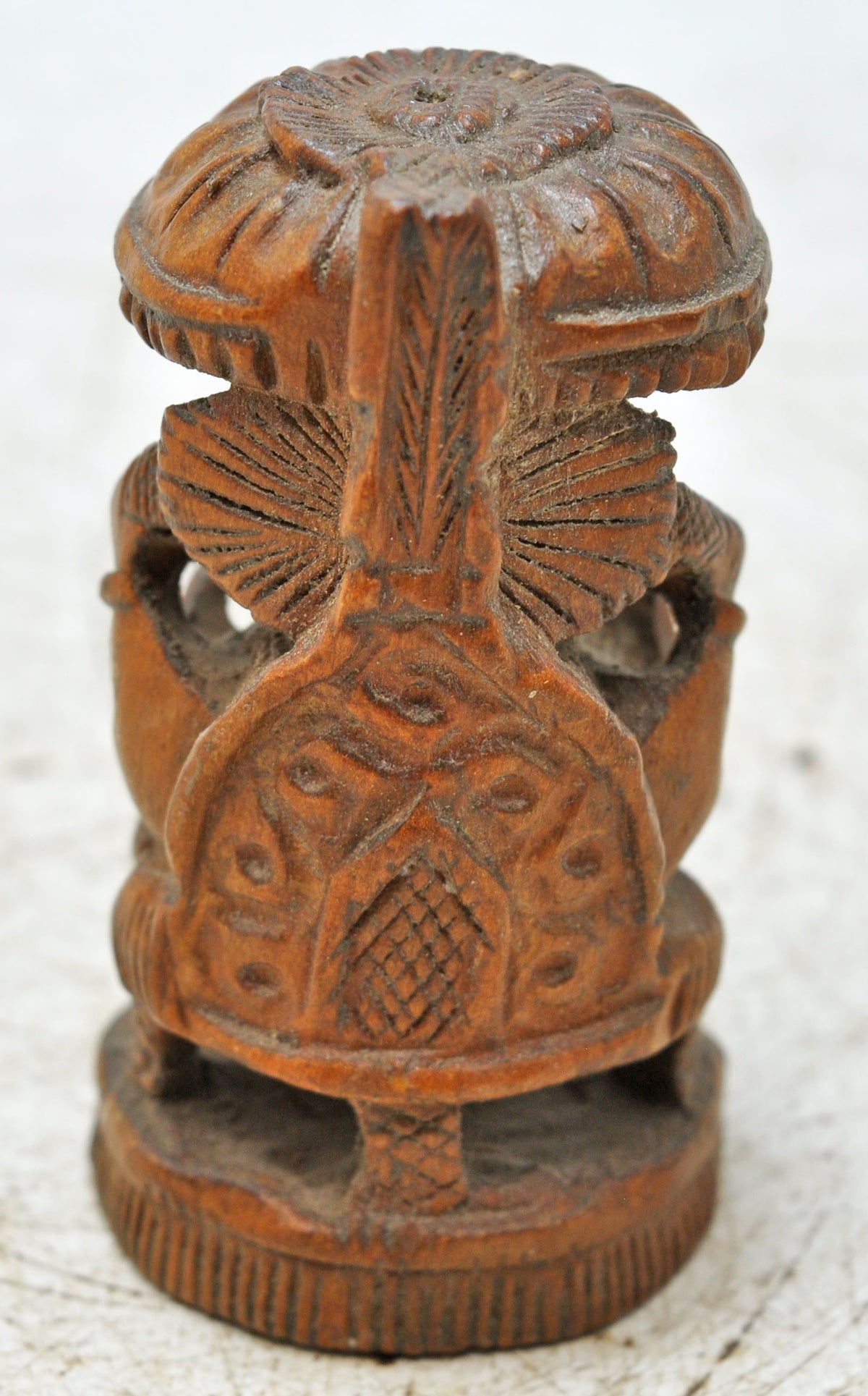 Antique Wooden God Ganesha Idol Figurine Original Old Fine Hand Carved