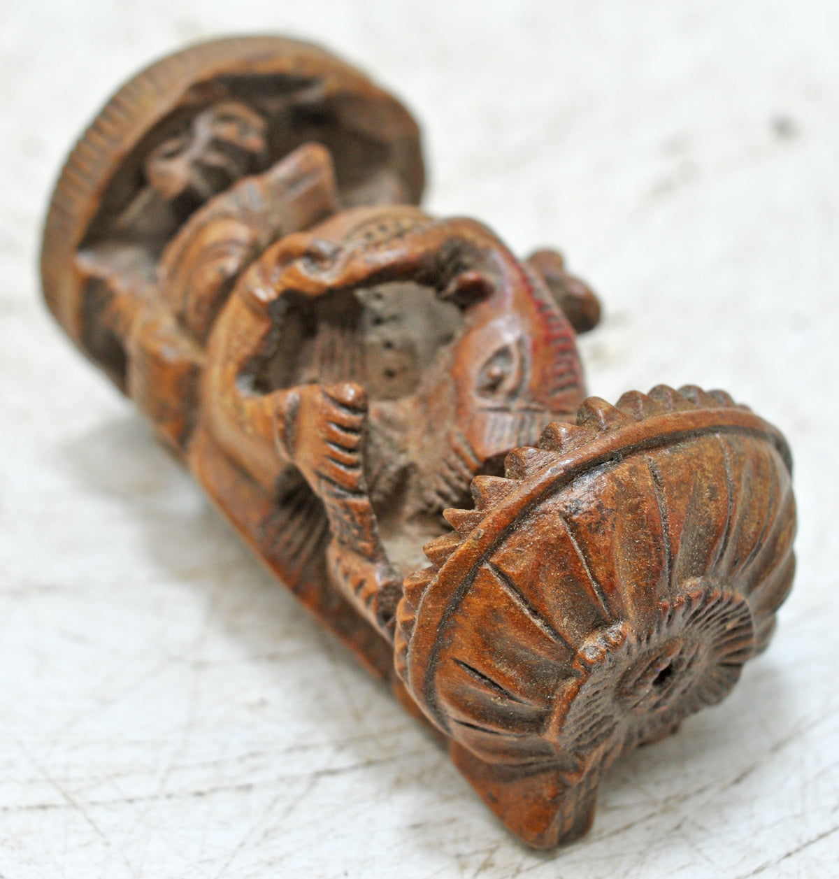 Antique Wooden God Ganesha Idol Figurine Original Old Fine Hand Carved