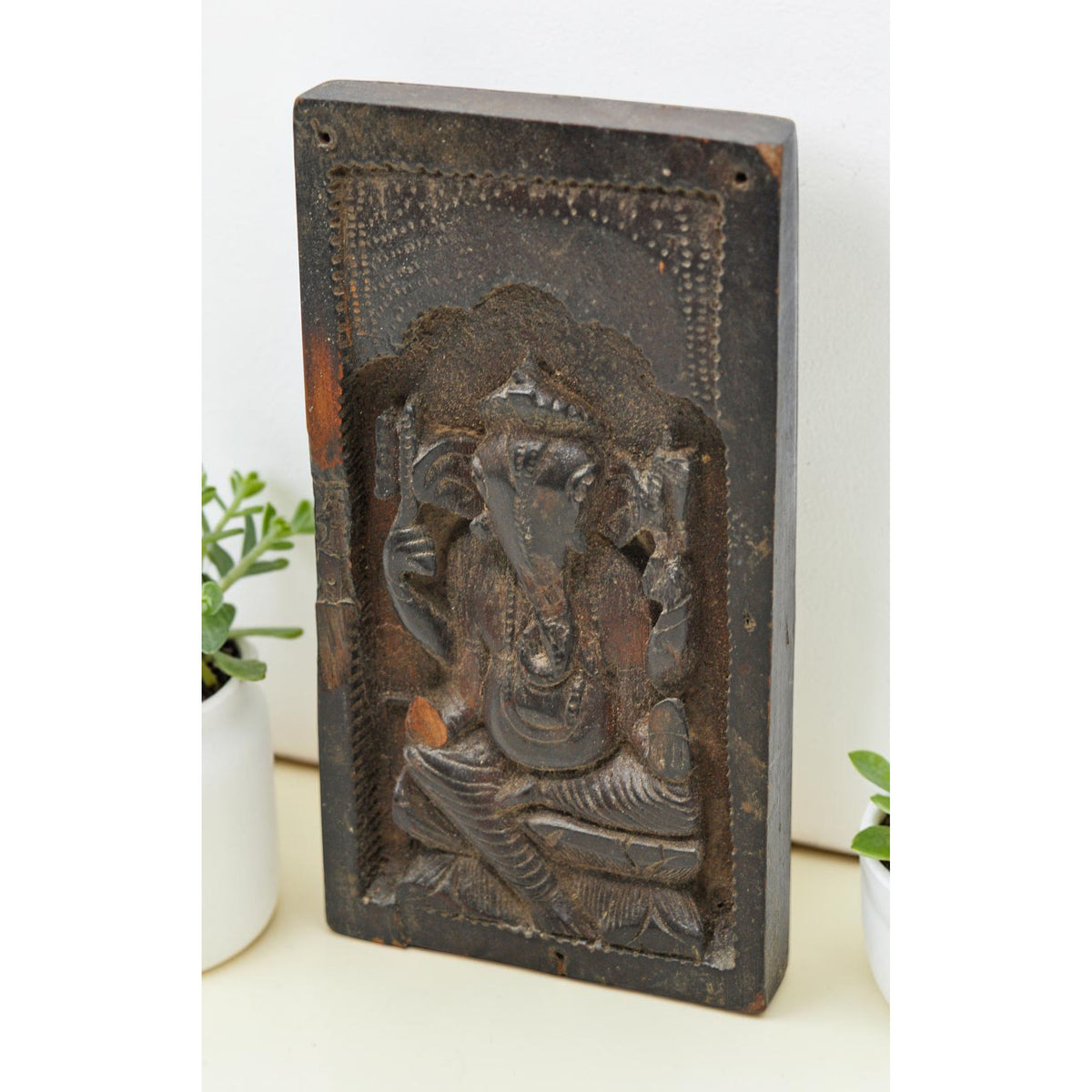 Antique Wooden God Ganesha Idol Figurine Original Old Fine Hand Carved