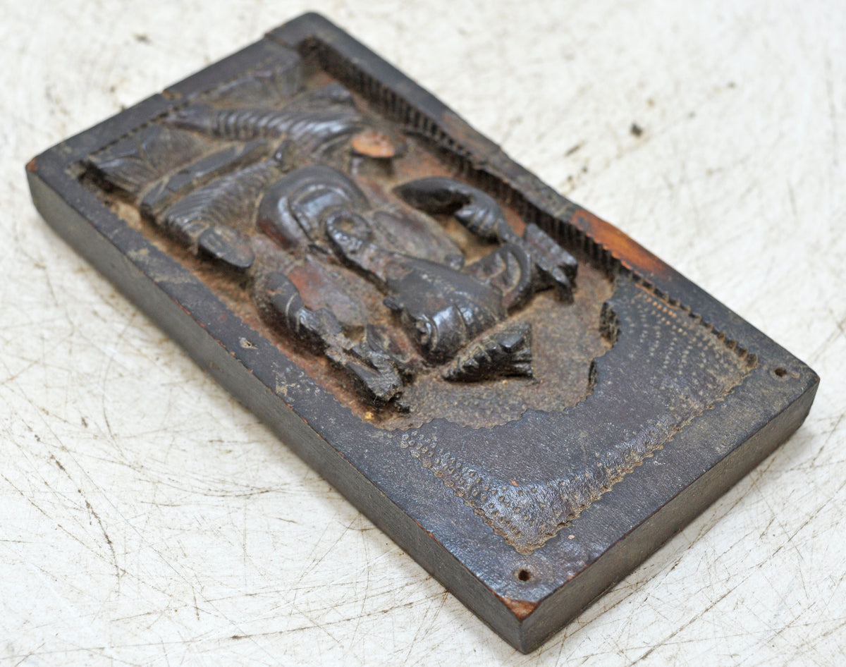 Antique Wooden God Ganesha Idol Figurine Original Old Fine Hand Carved
