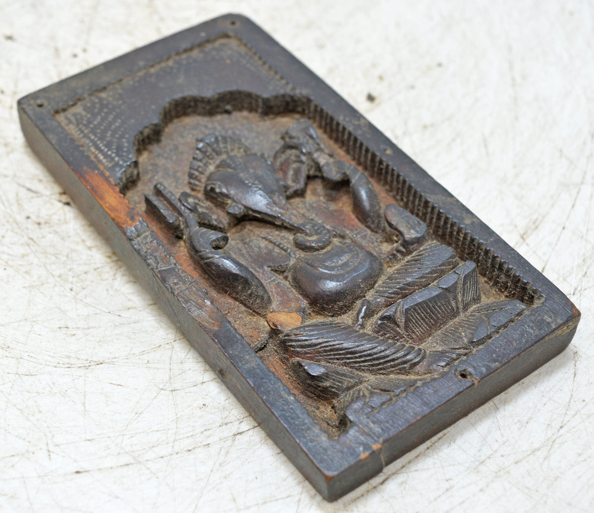 Antique Wooden God Ganesha Idol Figurine Original Old Fine Hand Carved