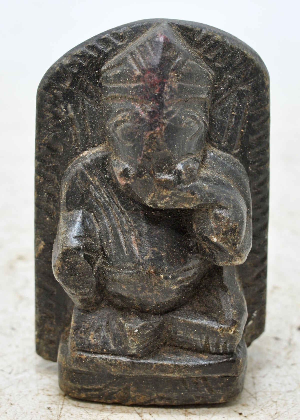 Antique Black Stone God Ganesha Idol Figurine Original Old Fine Hand Carved