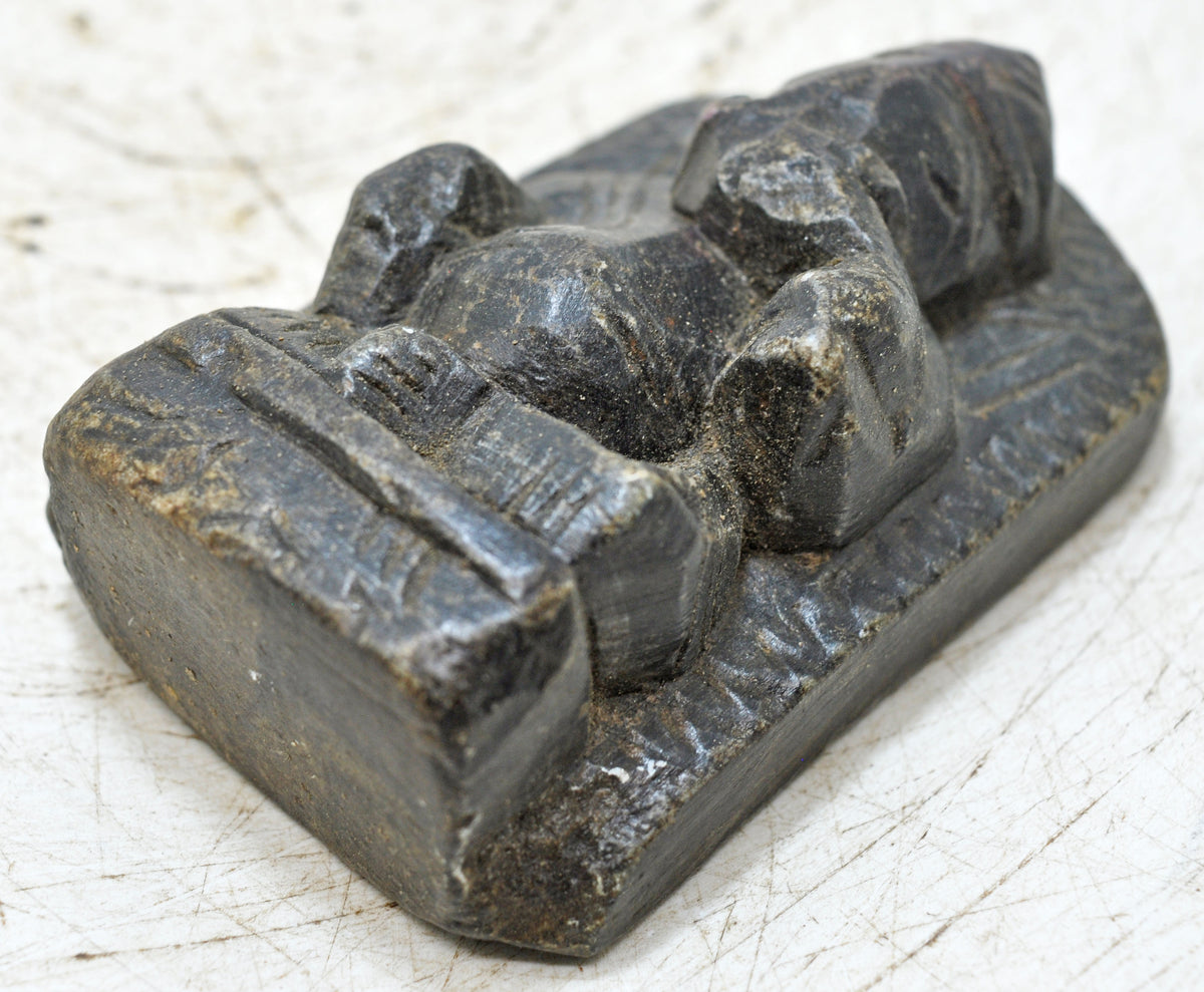 Antique Black Stone God Ganesha Idol Figurine Original Old Fine Hand Carved