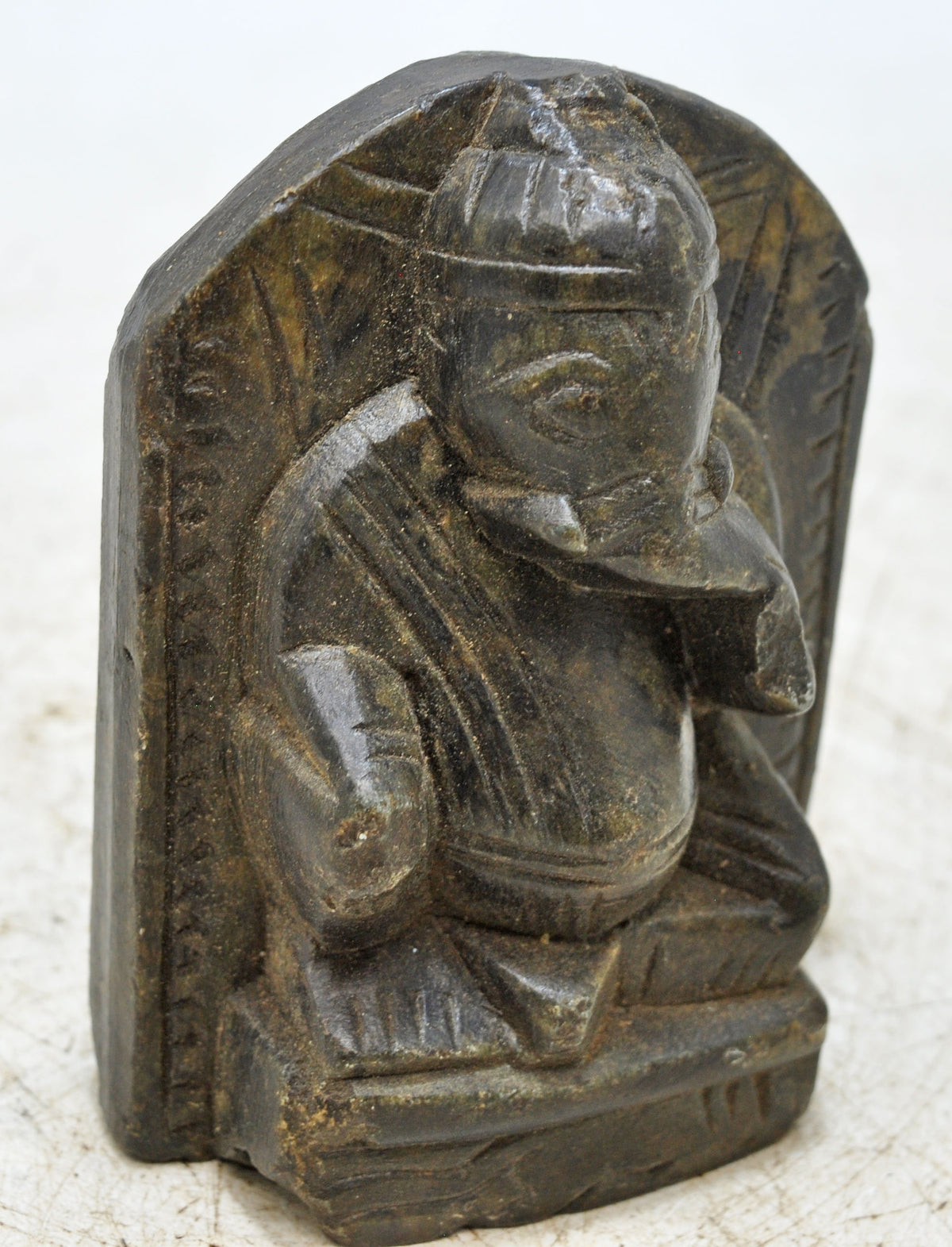 Antique Black Stone God Ganesha Idol Figurine Original Old Fine Hand Carved