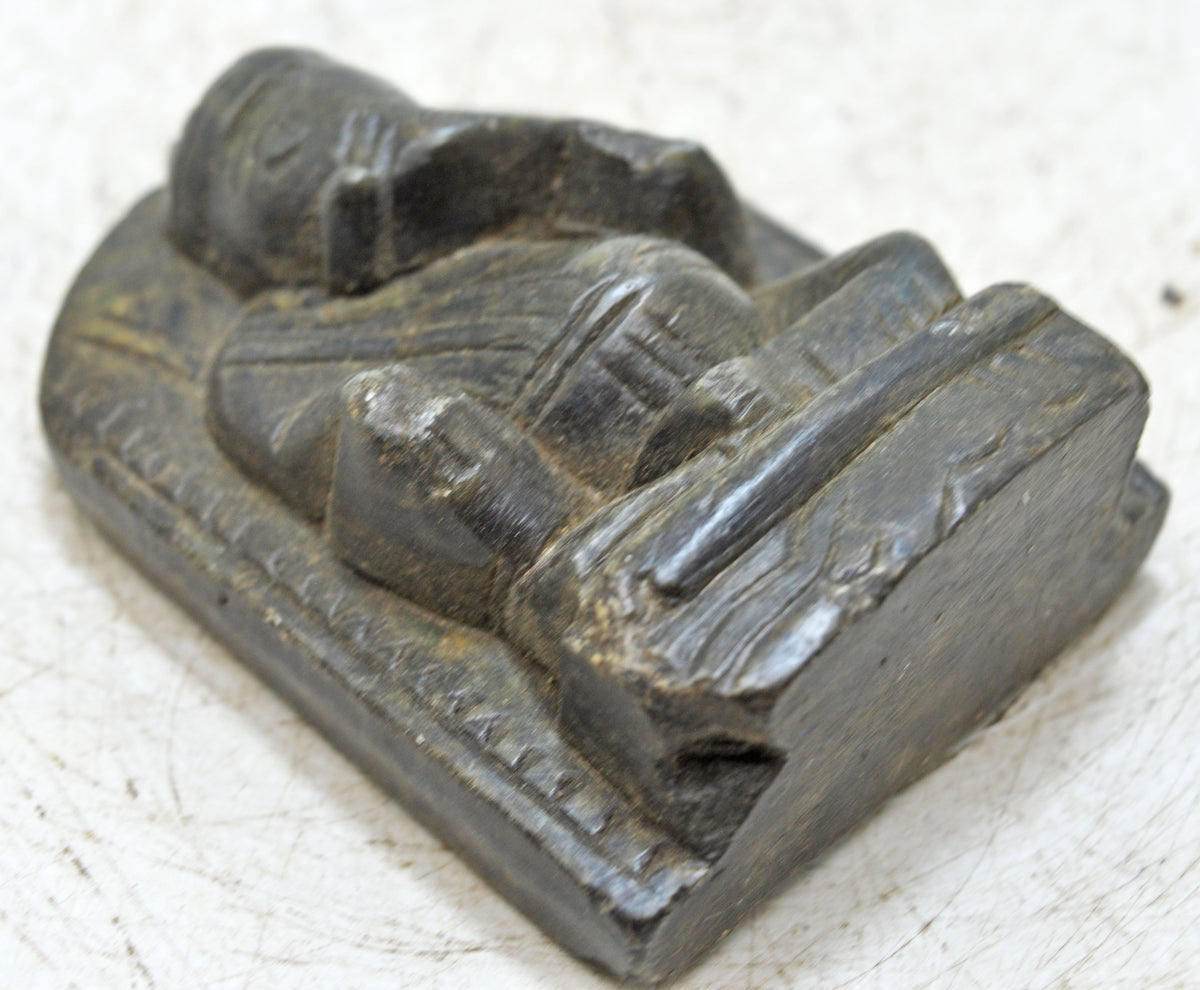 Antique Black Stone God Ganesha Idol Figurine Original Old Fine Hand Carved