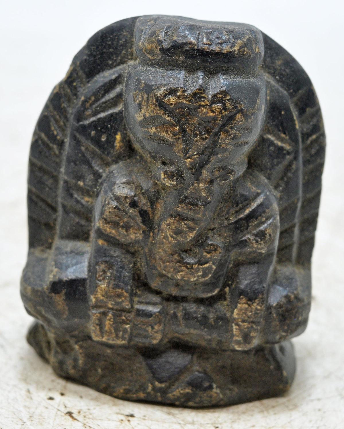 Antique Black Stone God Ganesha Idol Figurine Original Old Fine Hand Carved