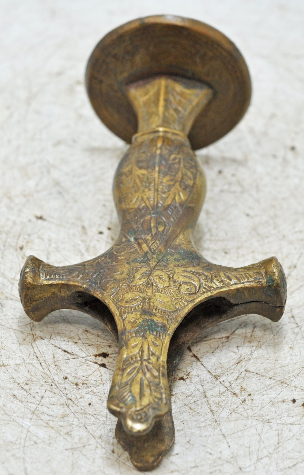 Antique Brass Sword Handle Hilt Original Old Hand Crafted