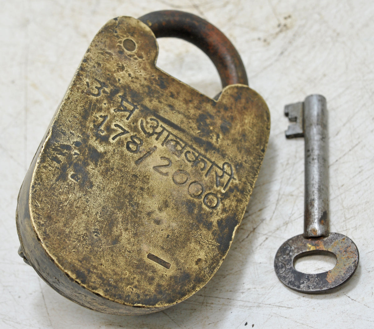 Antique Brass Large Size Pad Lock Original Old Hand Crafted Engraved